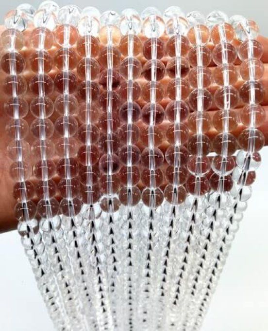 Perles Quartz / Cristal de roche au fil