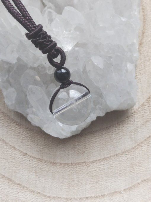 Pendentif boule Quartz / cristal de roche