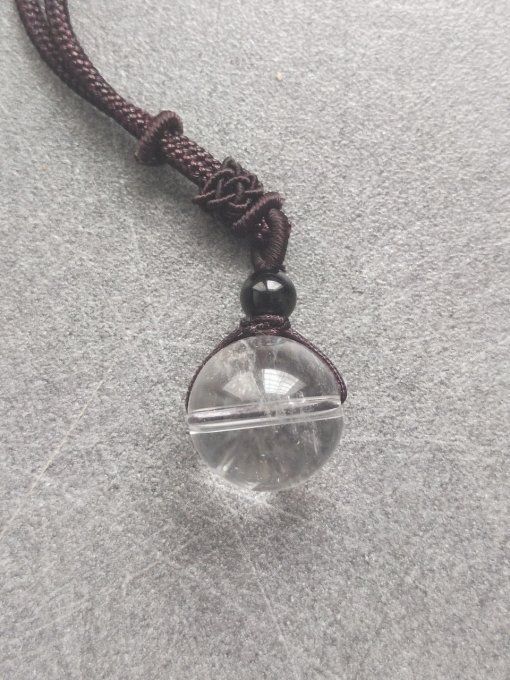 Pendentif boule Quartz / cristal de roche