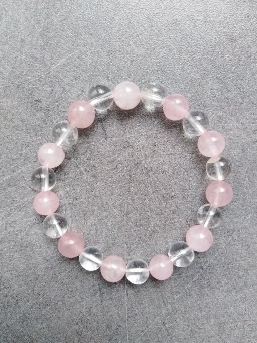 Bracelet Quartz / quartz rose (Taille enfant)