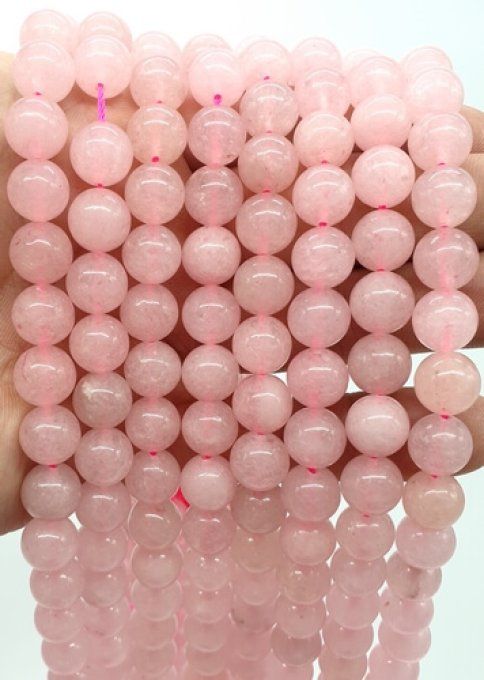 Perles Quartz rose au fil