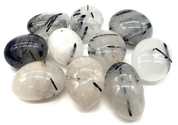 Pierre rouler Quartz Tourmaline