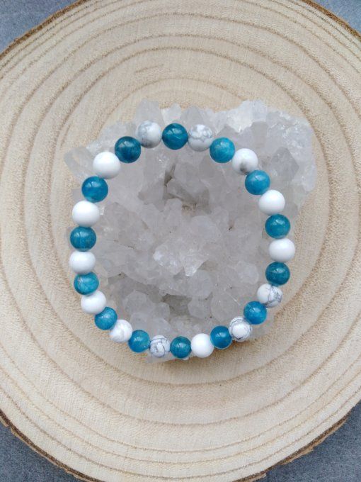 Bracelet Apatite / howlite (Taille enfant)