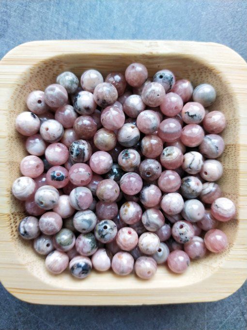 Perle Rhodochrosite à l'unité