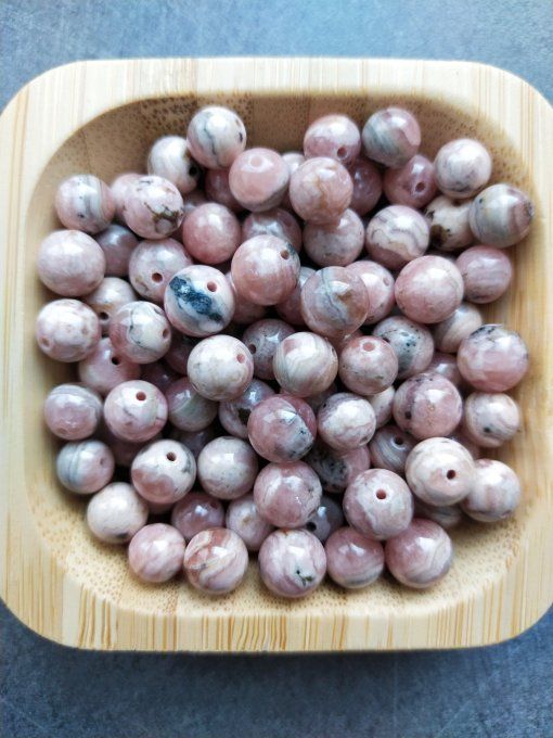 Perle Rhodochrosite à l'unité