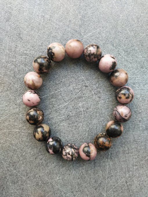 Perle Rhodonite a l'unité