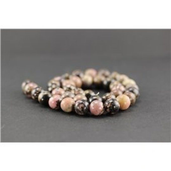 Perles Rhodonite au fil