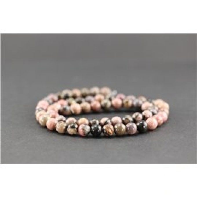 Perles Rhodonite au fil