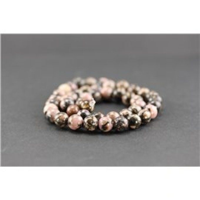 Perles Rhodonite au fil