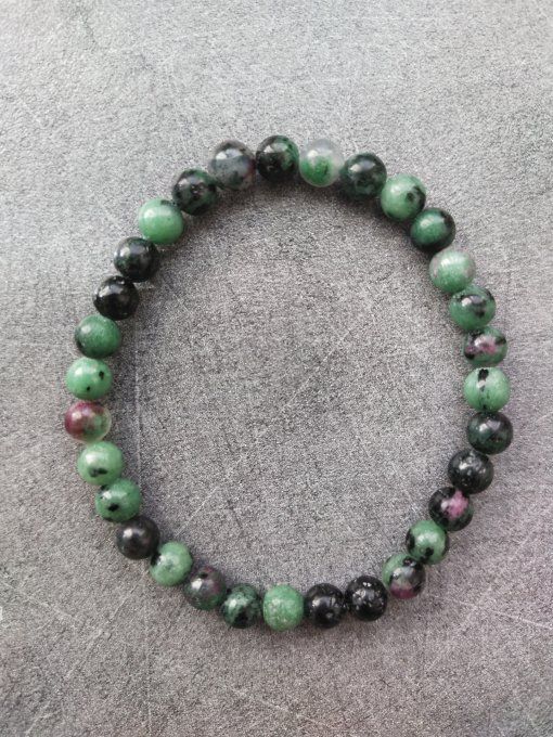 Bracelet Rubis sur zoisite (Taille enfant)