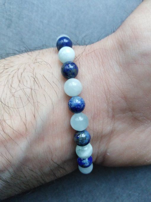 Bracelet Aigue marine / lapis lazuli