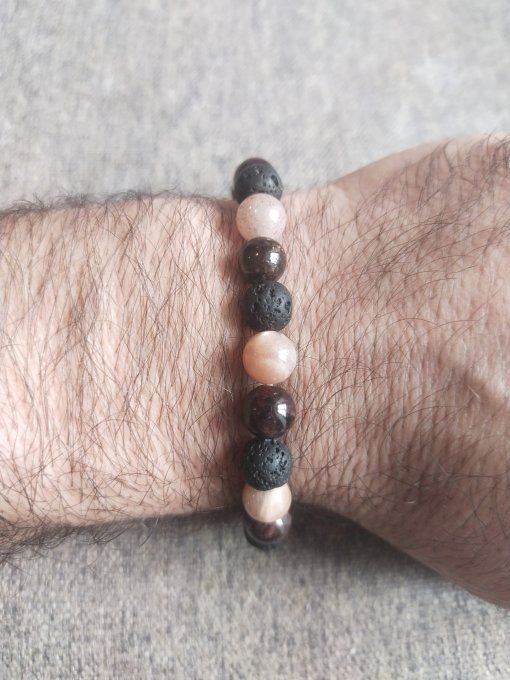 Bracelet Grenat / Pierre de lave / Pierre du soleil