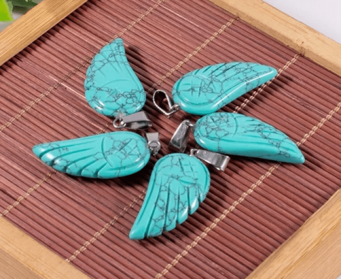 Pendentif Turquoise aile d'ange