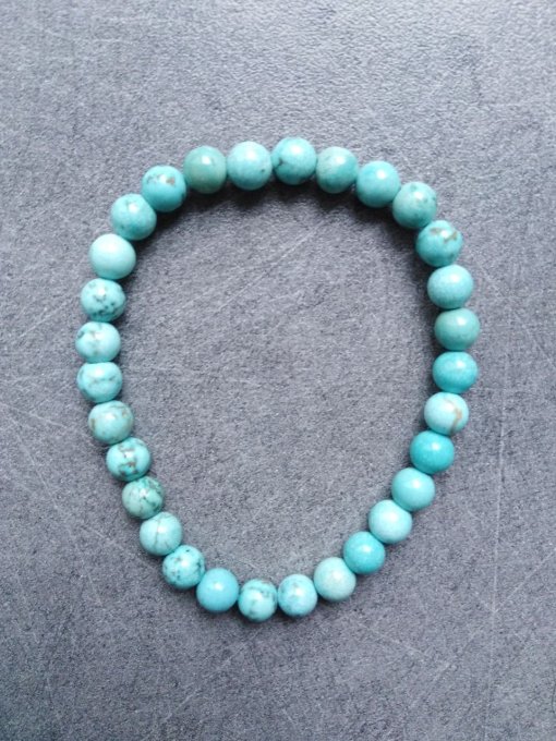 Bracelet Turquoise (howlite teinté) (Taille enfant)