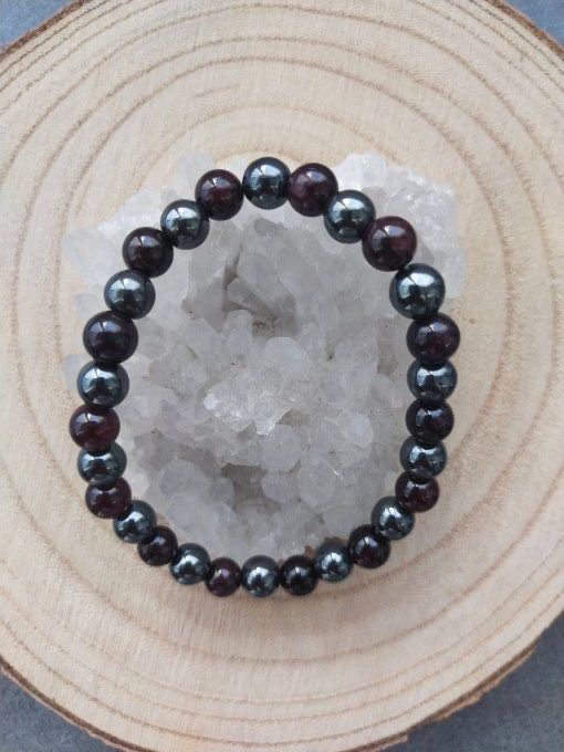 Bracelet Grenat / Hématite