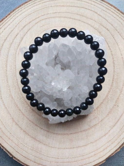 Bracelet Obsidienne Oeil Celeste / Spinelle noir