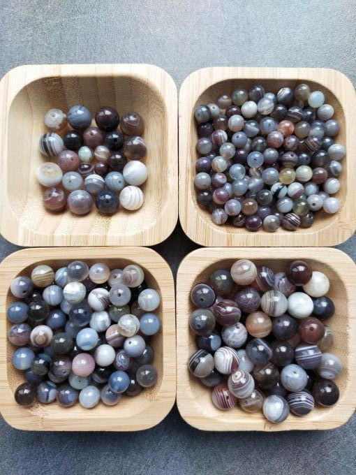 Perle Agate de botswana à l'unité
