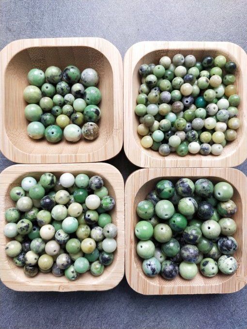 Perle Chrysoprase citron à l'unité