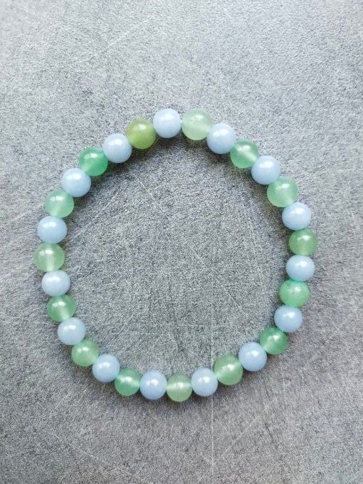 Bracelet Angelite / aventurine vert