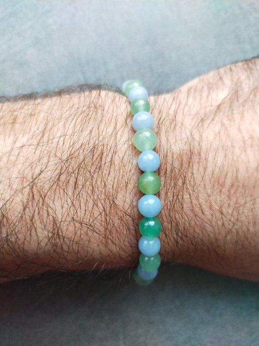 Bracelet Angelite / aventurine vert
