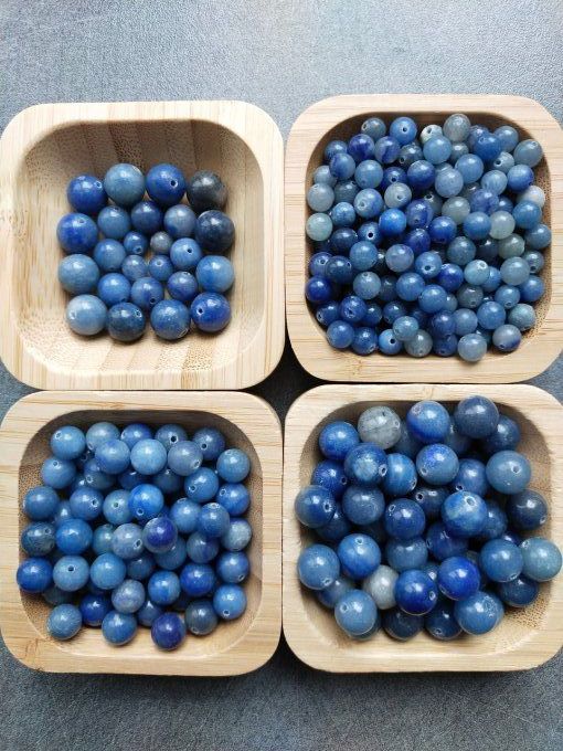Perle Aventurine bleu à l'unité