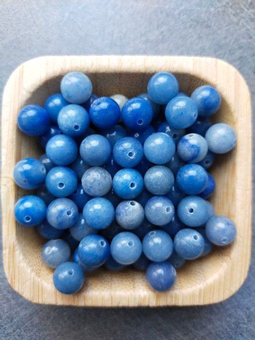 Perle Aventurine bleu à l'unité