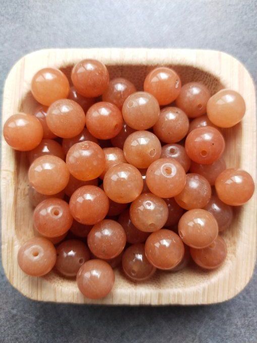 Perle Aventurine orange à l'unité