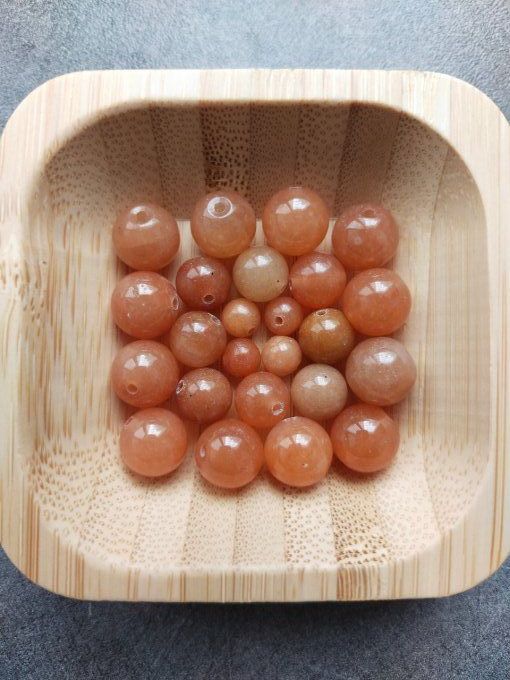 Perle Aventurine orange à l'unité