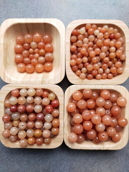 Perle Aventurine orange à l'unité