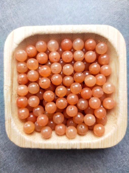 Perle Aventurine orange à l'unité