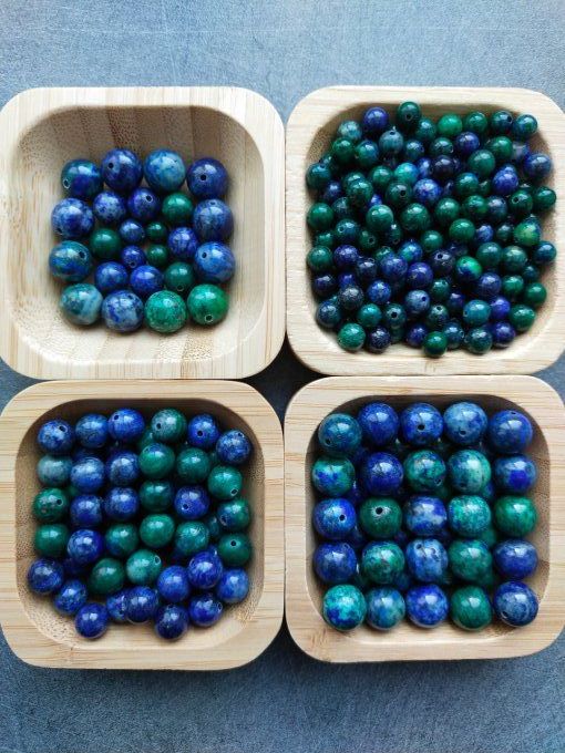 Perle Azurite malachite à l'unité