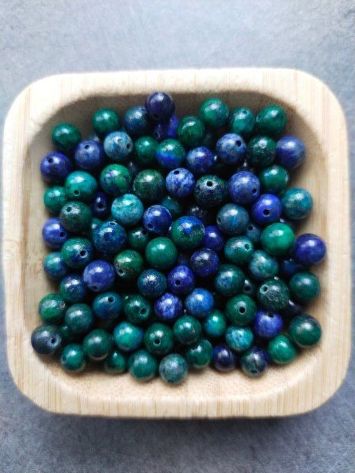 Perle Azurite malachite à l'unité