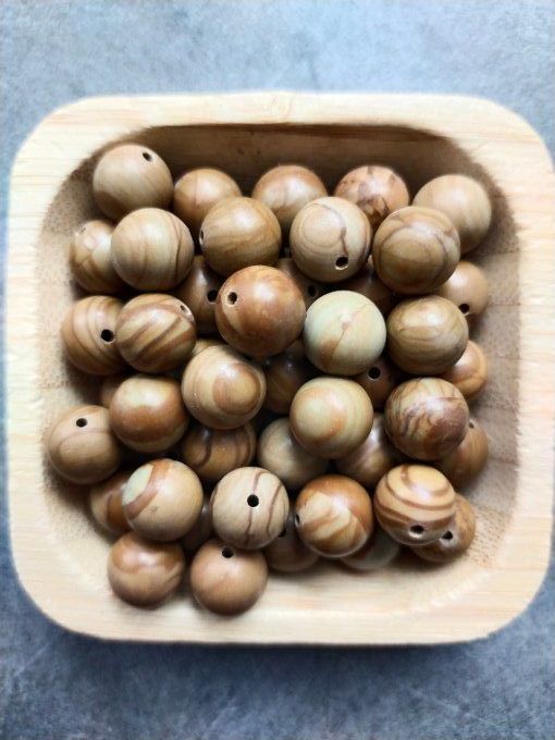 Perle Bois fossile à l'unité