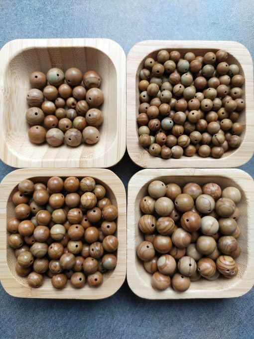 Perle Bois fossile à l'unité