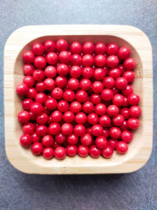 Perle Corail rouge à l'unité