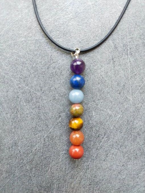 7 chakras en perles 8 mm