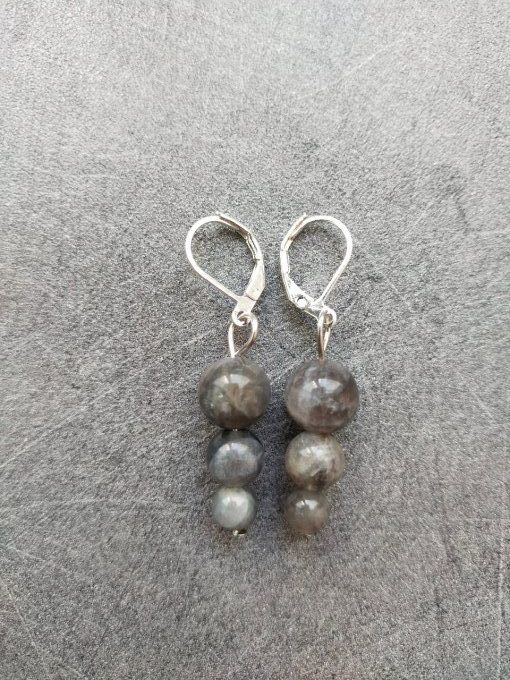 Boucles d'oreille Labradorite