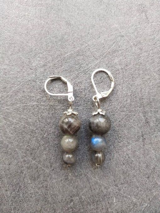 Boucles d'oreille Labradorite