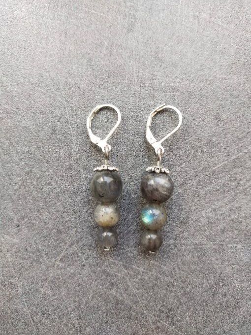 Boucles d'oreille Labradorite