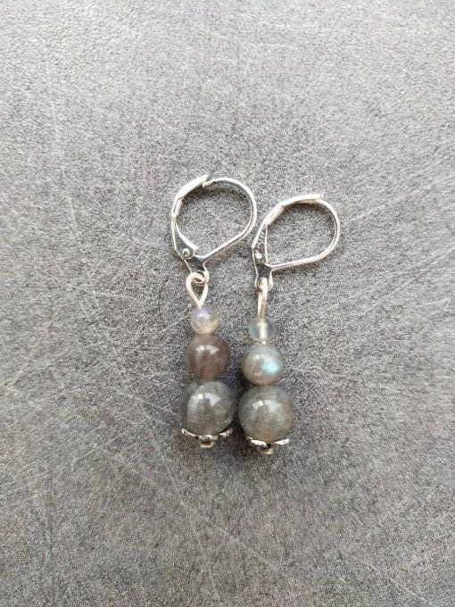 Boucles d'oreille Labradorite