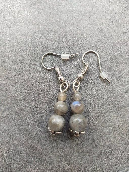 Boucles d'oreille Labradorite