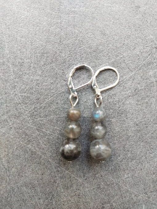 Boucles d'oreille Labradorite