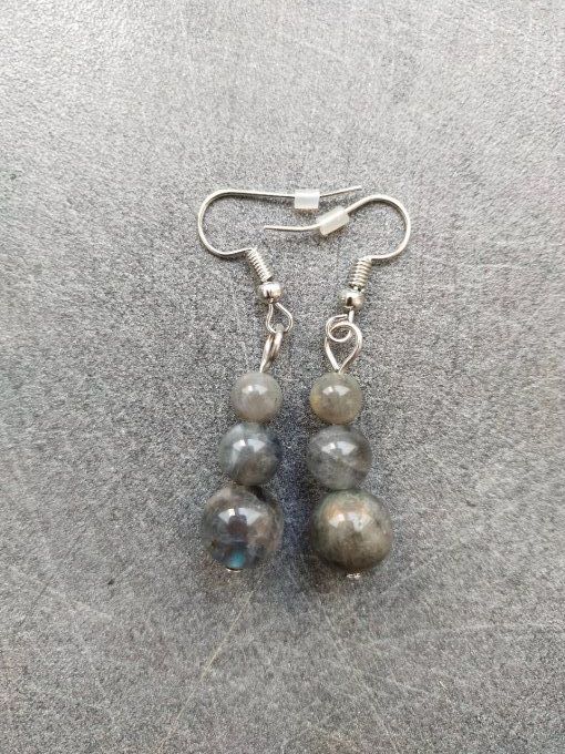 Boucles d'oreille Labradorite