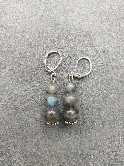 Boucles d'oreille Labradorite