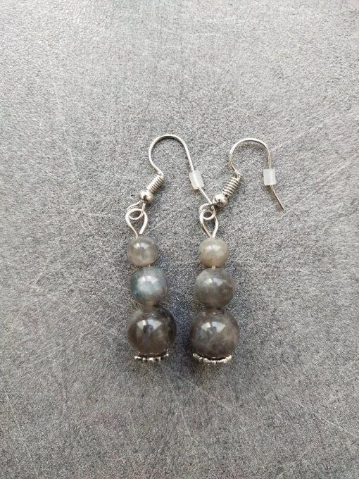 Boucles d'oreille Labradorite