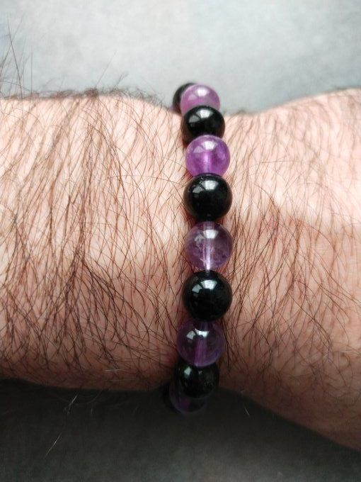 Bracelet Améthyste / onyx