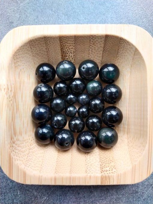 Perle Obsidienne Oeil Celeste à l'unité