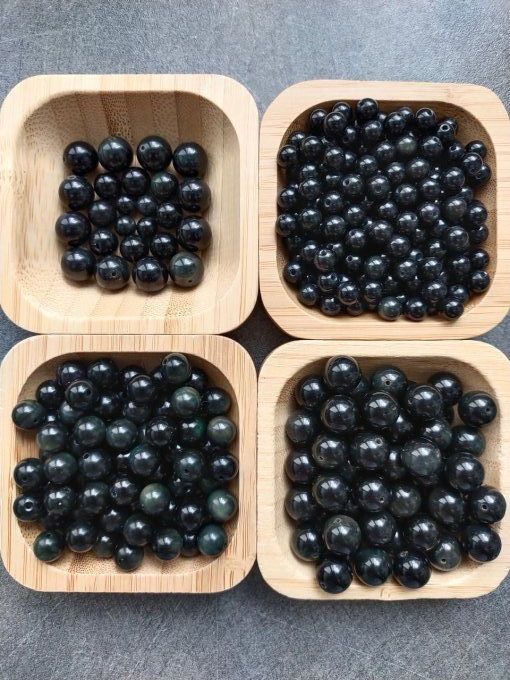Perle Obsidienne Oeil Celeste à l'unité