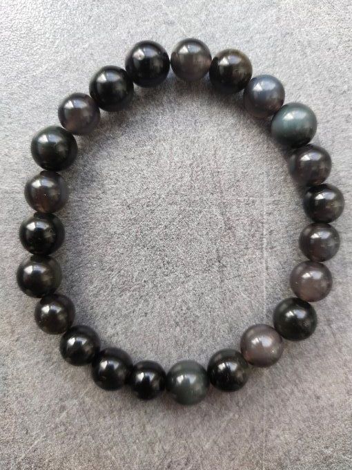 Perle Obsidienne Oeil Celeste à l'unité