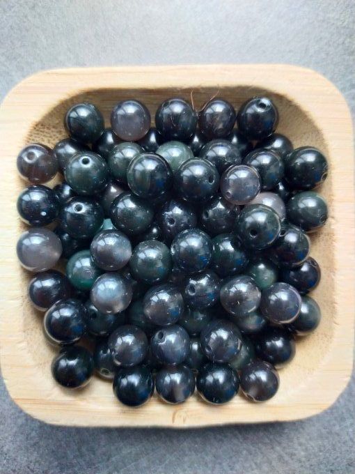 Perle Obsidienne Oeil Celeste à l'unité